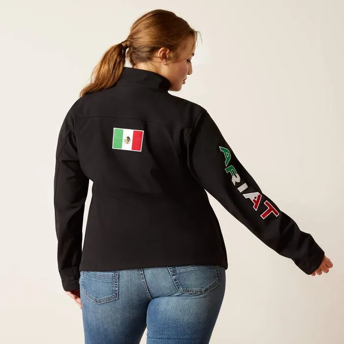 Women Jackets and Vests Ariat Classic Team Softshell MEXICO Jacket Black Women Jackets and Vests Ariat Classic Team Softshell MEXICO Jacket Black