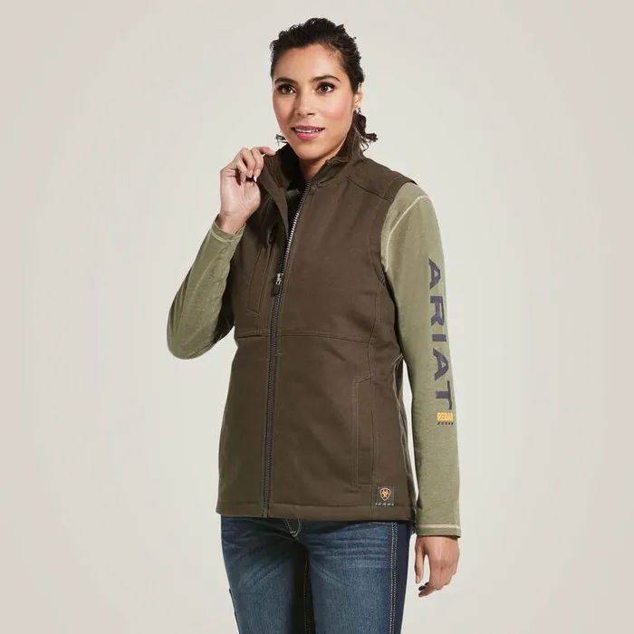 Women Jackets and Vests Ariat Rebar DuraCanvas Insulated Vest Wren