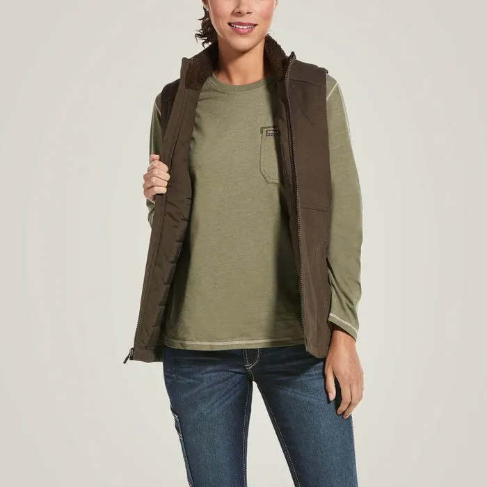Women Jackets and Vests Ariat Rebar DuraCanvas Insulated Vest Wren Women Jackets and Vests Ariat Rebar DuraCanvas Insulated Vest Wren