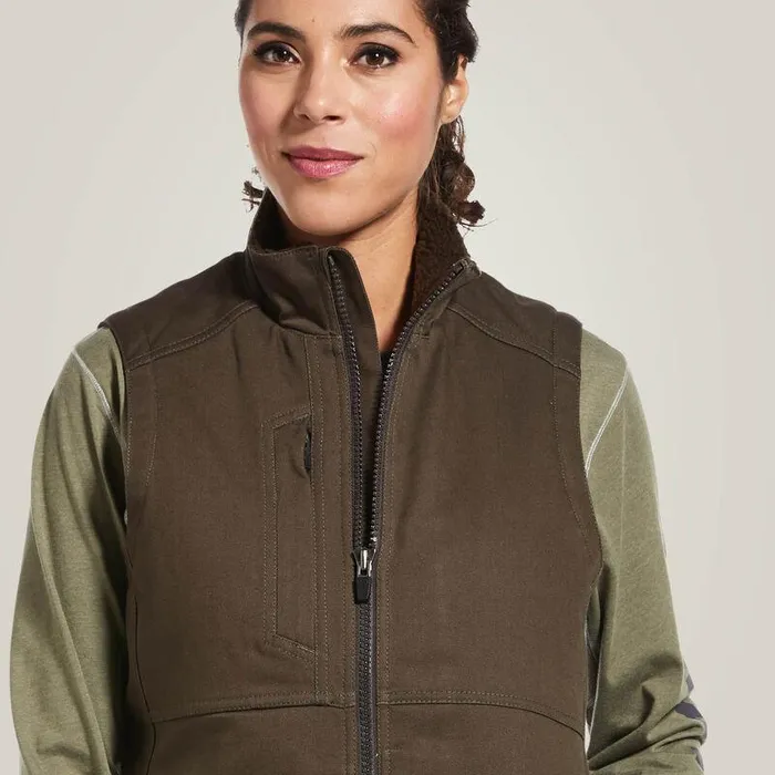 Women Jackets and Vests Ariat Rebar DuraCanvas Insulated Vest Wren Women Jackets and Vests Ariat Rebar DuraCanvas Insulated Vest Wren