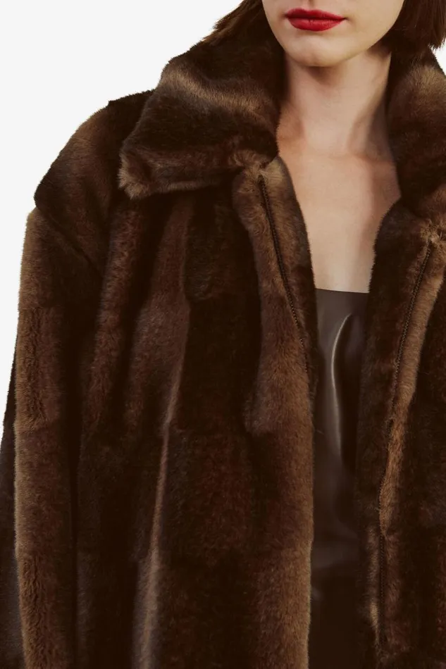 Women Jackets Bardot Sylvie Zip Faux Fur Jacket In Dark Chocolate Dark Chocolate Women Jackets Bardot Sylvie Zip Faux Fur Jacket In Dark Chocolate Dark Chocolate