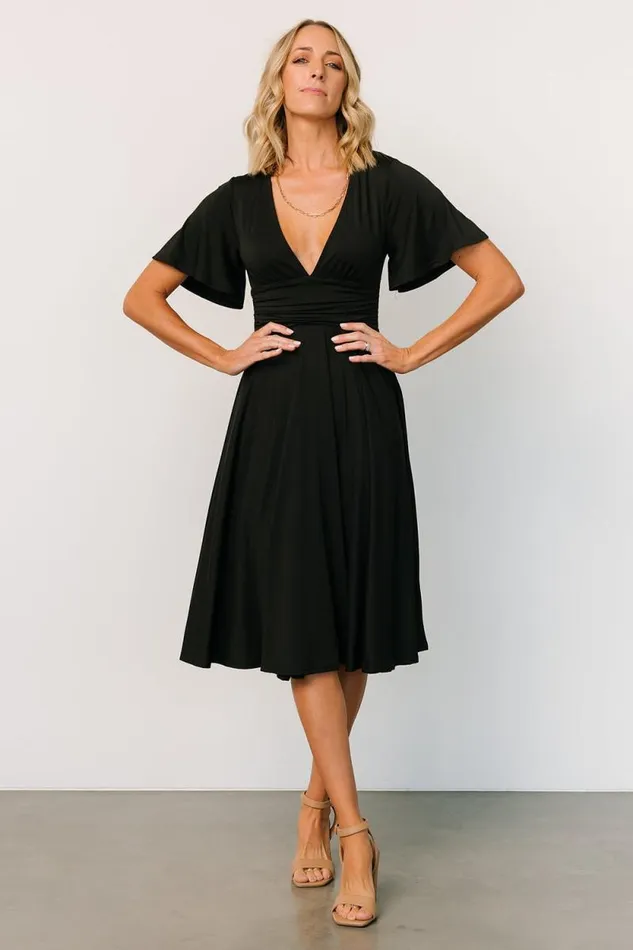 Women Janette Midi Dress Black Baltic Born Midi Dresses Women Janette Midi Dress Black Baltic Born Midi Dresses