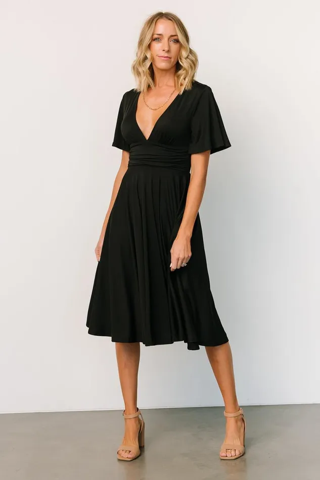 Women Janette Midi Dress Black Baltic Born Midi Dresses Women Janette Midi Dress Black Baltic Born Midi Dresses