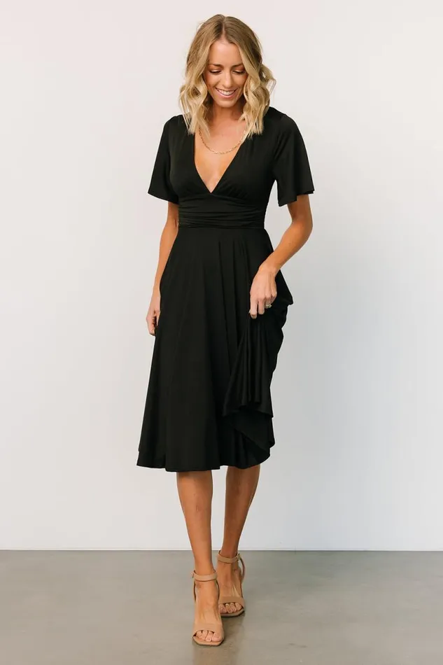 Women Janette Midi Dress Black Baltic Born Midi Dresses Women Janette Midi Dress Black Baltic Born Midi Dresses