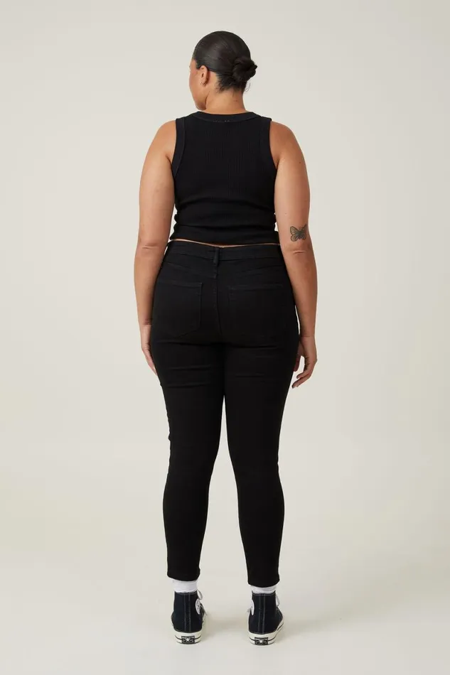 Women Jeans Cotton On High Rise Skinny Jean Black