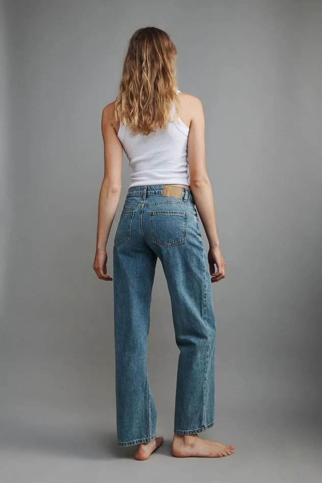 Women Jeans Cotton On Low Rise Straight Jean Offshore Blue