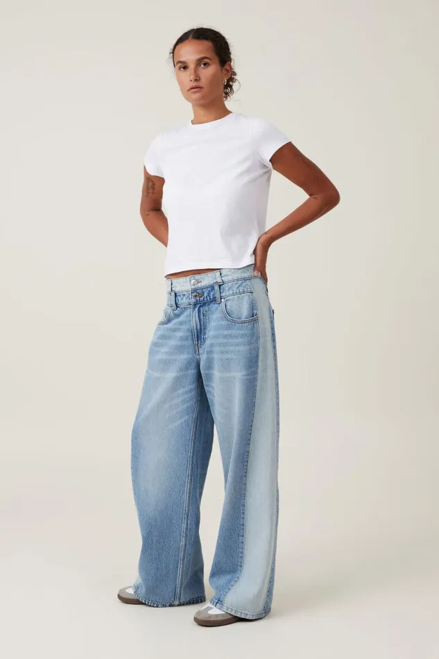 Women Jeans Cotton On Relaxed Wide Leg Jean Palm Bluesurfers Bluepanel