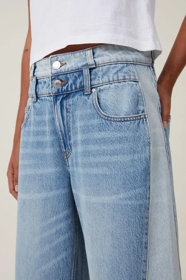 Women Jeans Cotton On Relaxed Wide Leg Jean Palm Bluesurfers Bluepanel