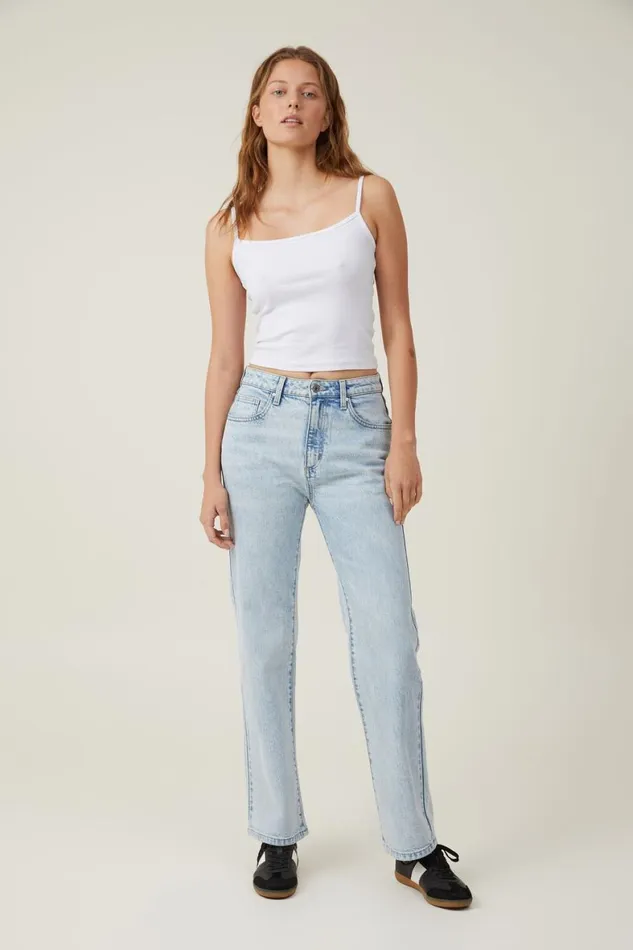 Women Jeans Cotton On Slim Straight Jean Palm Blue