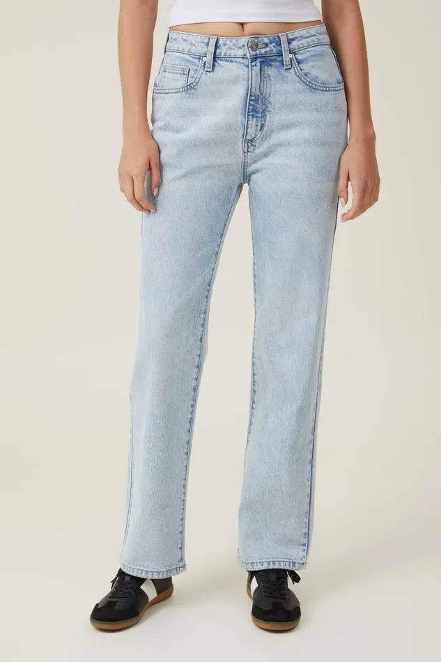 Women Jeans Cotton On Slim Straight Jean Palm Blue