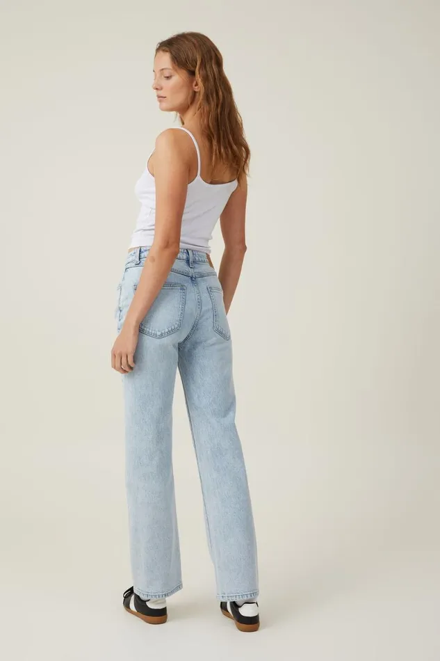 Women Jeans Cotton On Slim Straight Jean Palm Blue