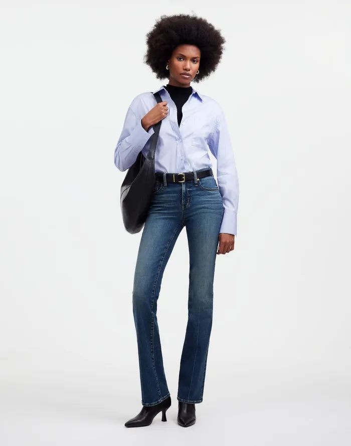 Women Jeans Madewell Kick Out FullLength Jeans Devito Wash