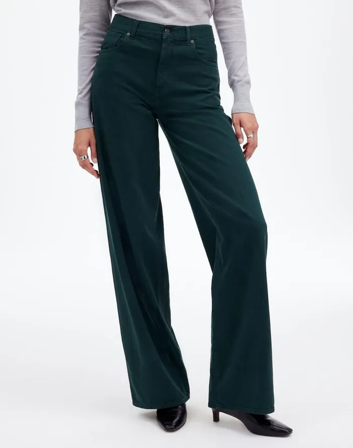 Women Jeans Madewell SuperwideLeg Jeans Luxury Forest