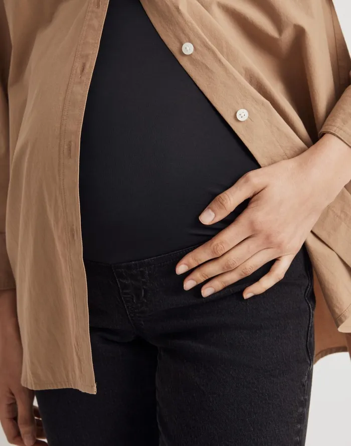 Women Jeans Madewell The Maternity OverTheBelly 03990s Straight Jean In Belmere Wash Belmere Wash
