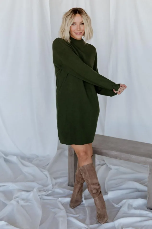 Women Jennings Sweater Dress Deep Olive Baltic Born Short Dresses