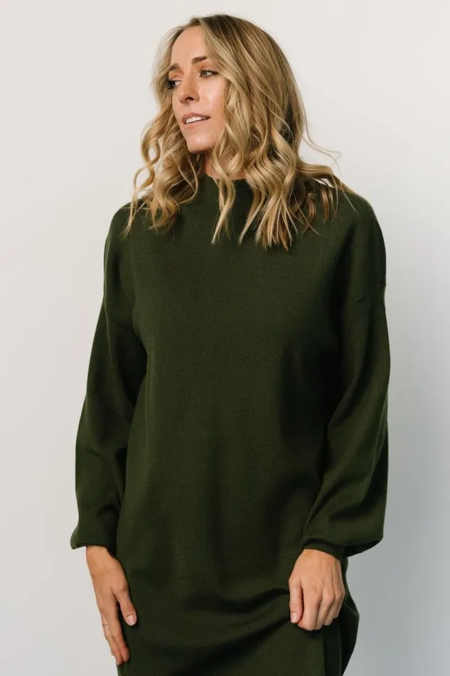 Women Jennings Sweater Dress Deep Olive Baltic Born Short Dresses