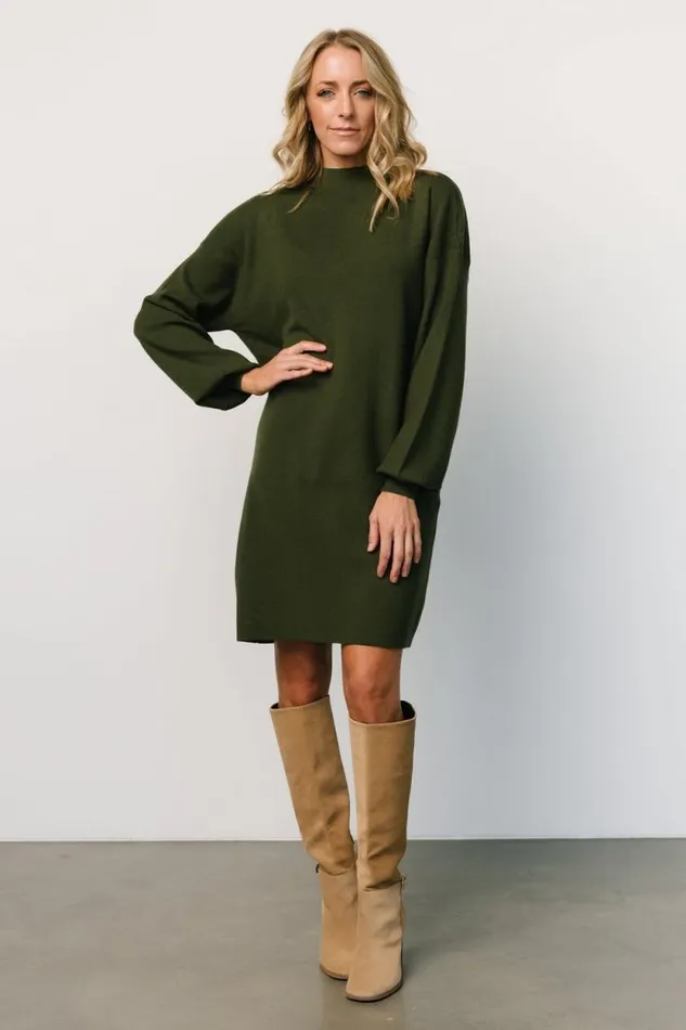 Women Jennings Sweater Dress Deep Olive Baltic Born Short Dresses