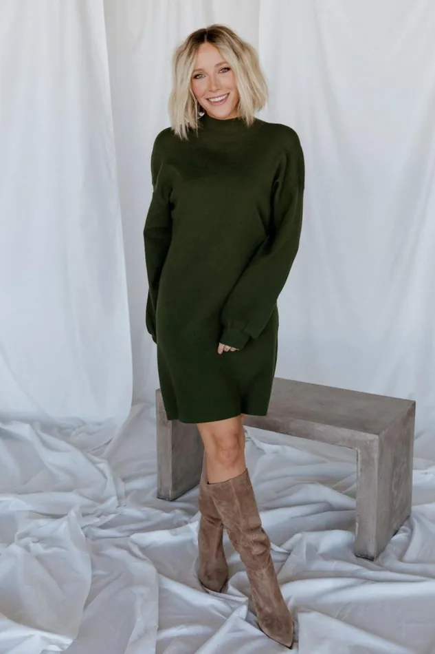 Women Jennings Sweater Dress Deep Olive Baltic Born Short Dresses
