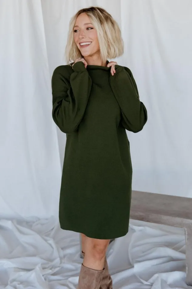 Women Jennings Sweater Dress Deep Olive Baltic Born Short Dresses