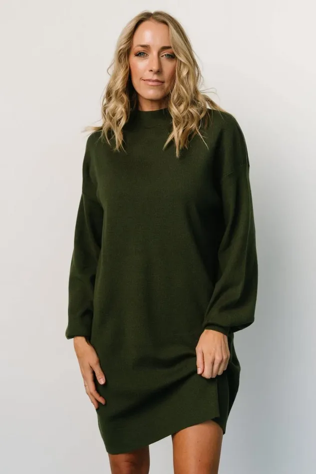 Women Jennings Sweater Dress Deep Olive Baltic Born Short Dresses