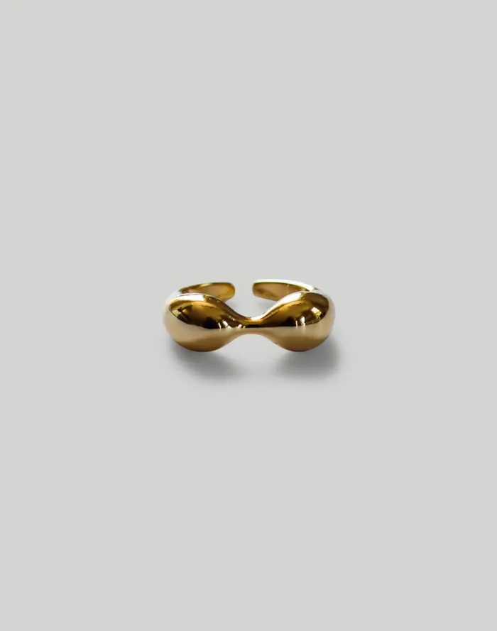 Women Jewelry Madewell Abcrete and Co Chunky Bean Adjustable Ring Gold