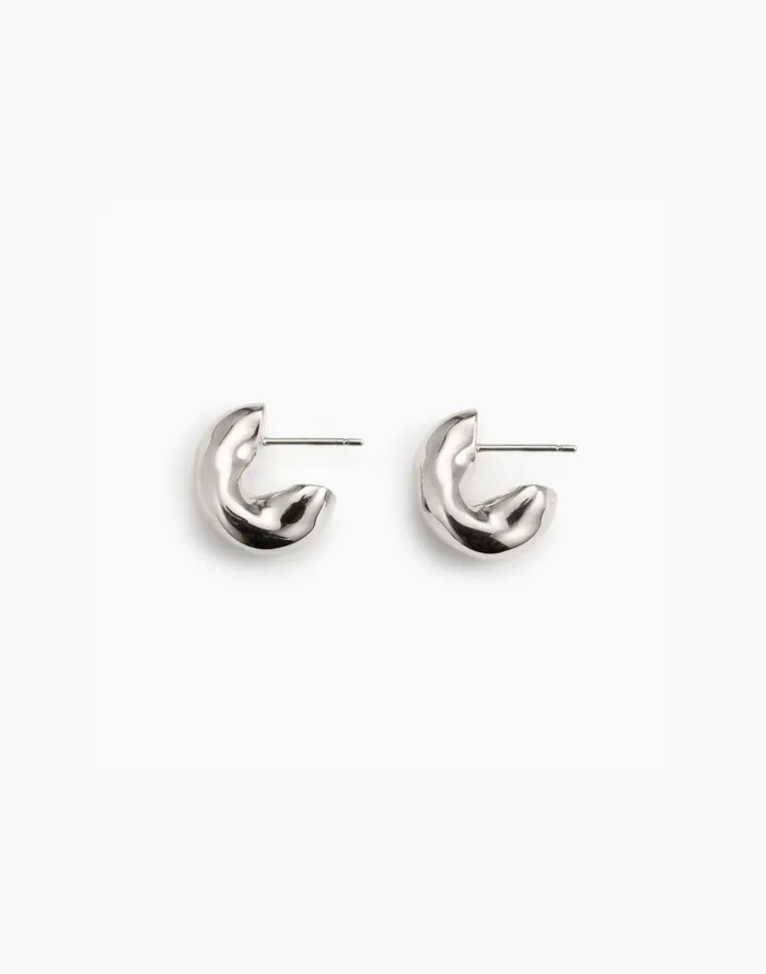 Women Jewelry Madewell AGMES Small Dahlia Hoops Silver