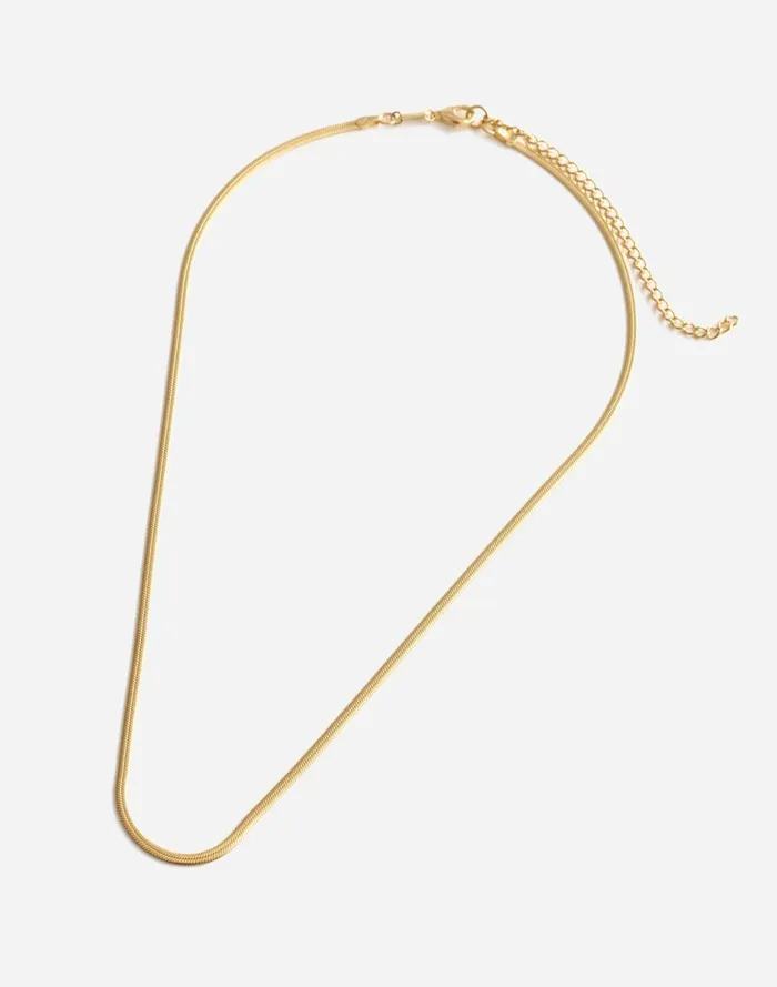 Women Jewelry Madewell DemiFine Skinny Herringbone Chain 14k Gold