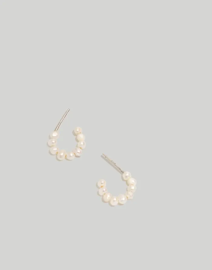 Women Jewelry Madewell Freshwater Pearl Huggie Hoop Earrings Freshwater Pearl