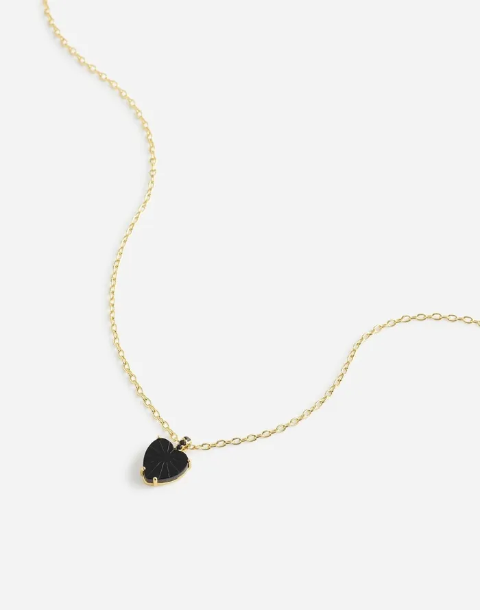Women Jewelry Madewell Pronged Heart Pendant Necklace Pale Gold