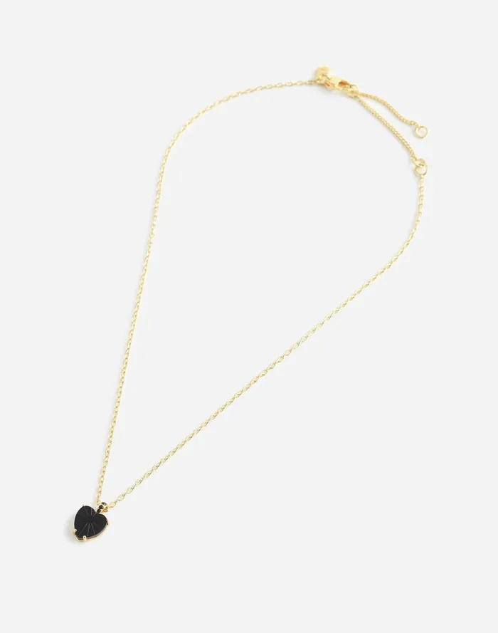 Women Jewelry Madewell Pronged Heart Pendant Necklace Pale Gold