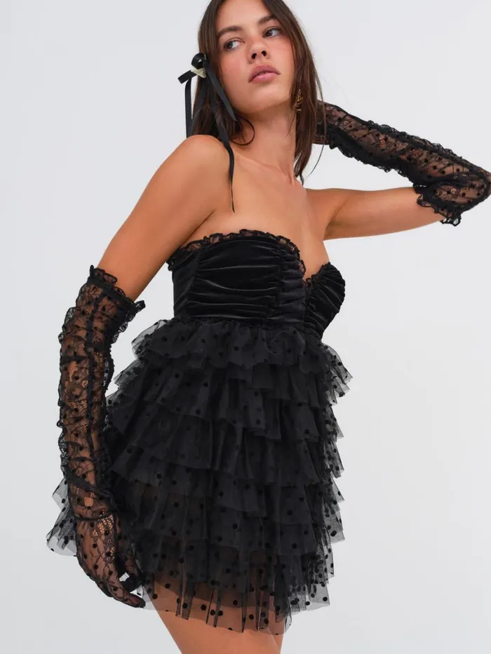 Women Jourdan Off The Shoulder Mini Dress Black For Love and Lemons Dresses