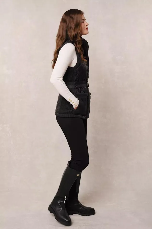 Women Juliana Belted Gilet Black Holland Cooper Gilets