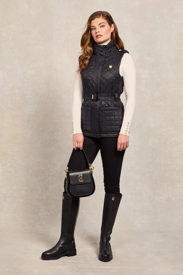 Women Juliana Belted Gilet Black Holland Cooper Gilets