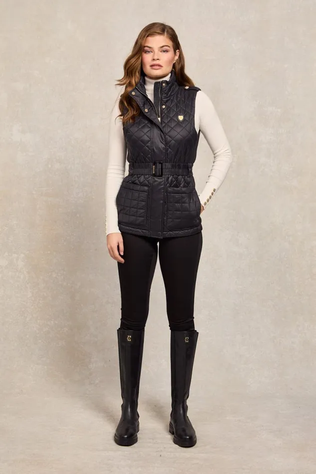 Women Juliana Belted Gilet Black Holland Cooper Gilets