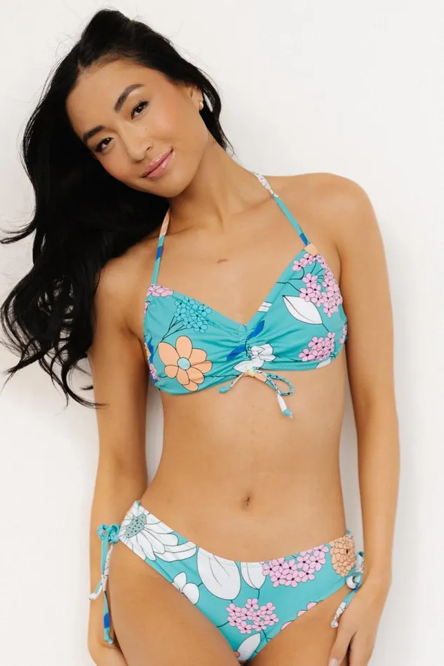 Women Keala Bikini Top Turquoise Floral Baltic Born Bikini