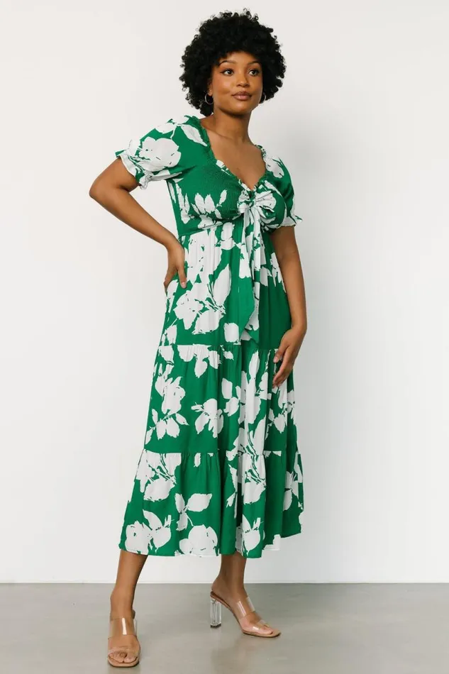 Women Kelley Smocked Maxi Dress Green White Baltic Born Maxi Dresses Women Kelley Smocked Maxi Dress Green White Baltic Born Maxi Dresses
