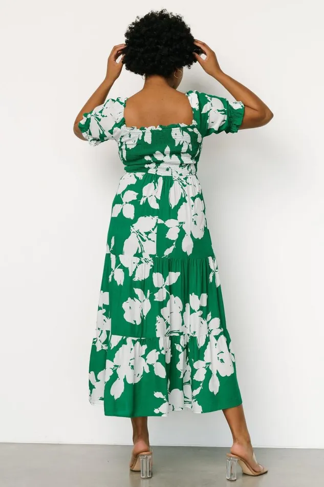 Women Kelley Smocked Maxi Dress Green White Baltic Born Maxi Dresses Women Kelley Smocked Maxi Dress Green White Baltic Born Maxi Dresses