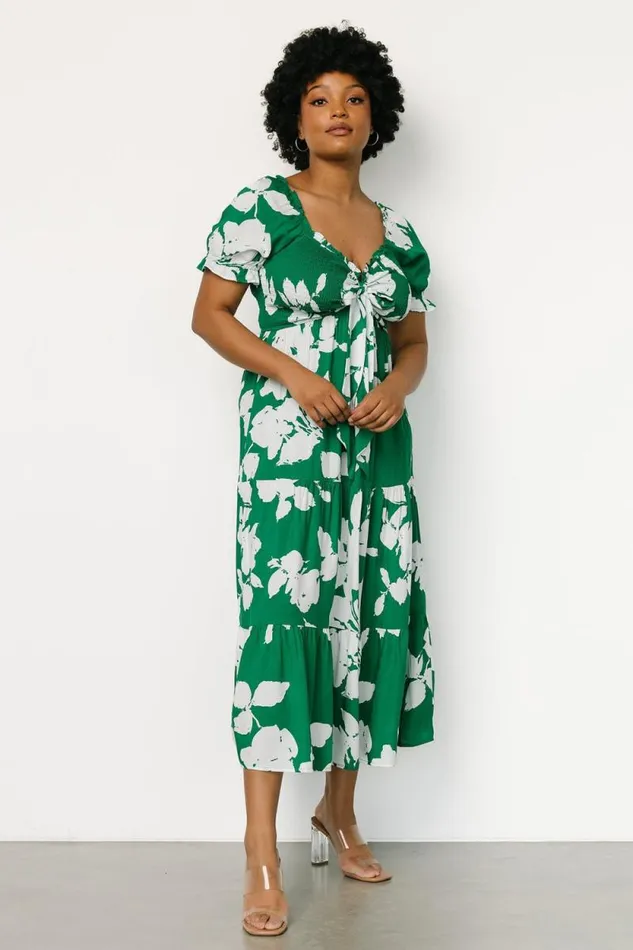 Women Kelley Smocked Maxi Dress Green White Baltic Born Maxi Dresses Women Kelley Smocked Maxi Dress Green White Baltic Born Maxi Dresses