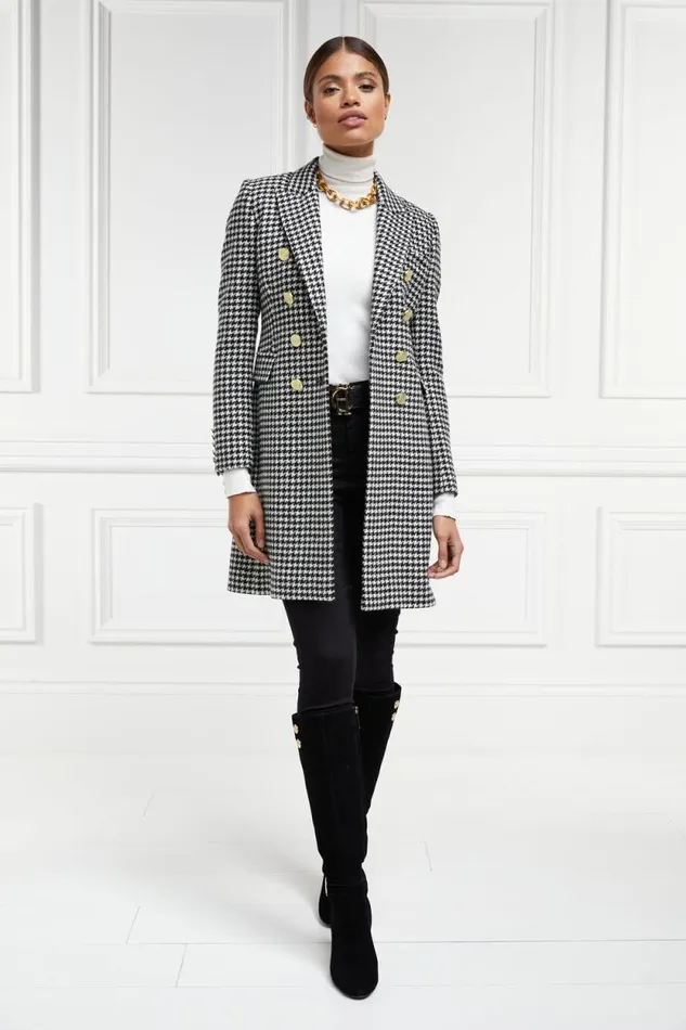 Women Knightsbridge Coat Houndstooth Holland Cooper Tailoring