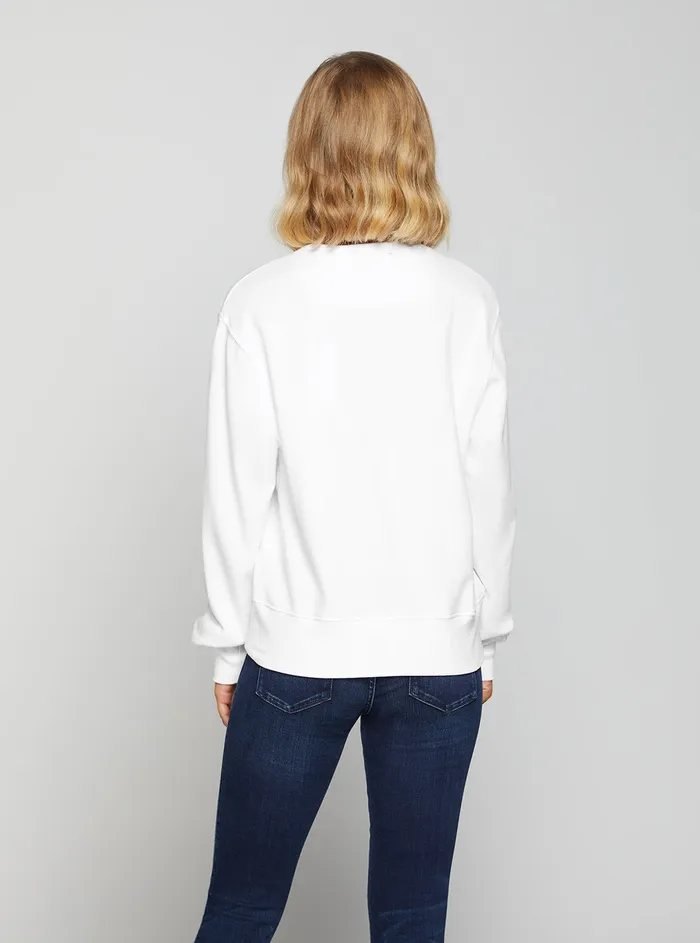 Women Knits and Sweaters GUESS Eco White Original Fleece Logo Jumper Women Knits and Sweaters GUESS Eco White Original Fleece Logo Jumper