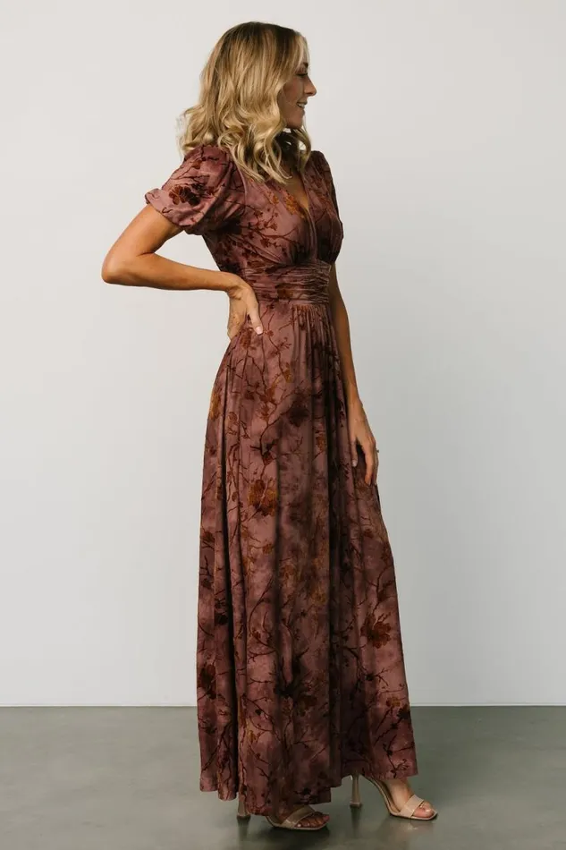 Women Leslie Velvet Maxi Dress Dusty Clove Baltic Born Maxi Dresses Women Leslie Velvet Maxi Dress Dusty Clove Baltic Born Maxi Dresses