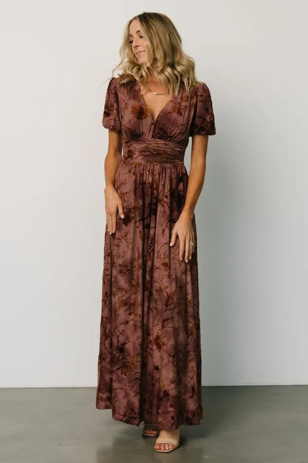 Women Leslie Velvet Maxi Dress Dusty Clove Baltic Born Maxi Dresses Women Leslie Velvet Maxi Dress Dusty Clove Baltic Born Maxi Dresses