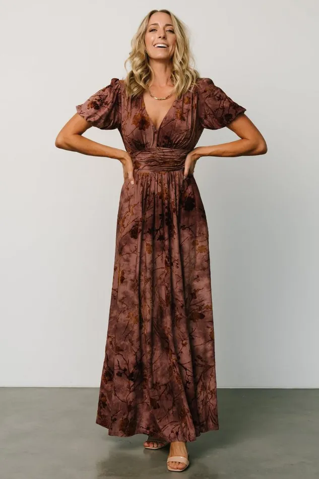 Women Leslie Velvet Maxi Dress Dusty Clove Baltic Born Maxi Dresses Women Leslie Velvet Maxi Dress Dusty Clove Baltic Born Maxi Dresses