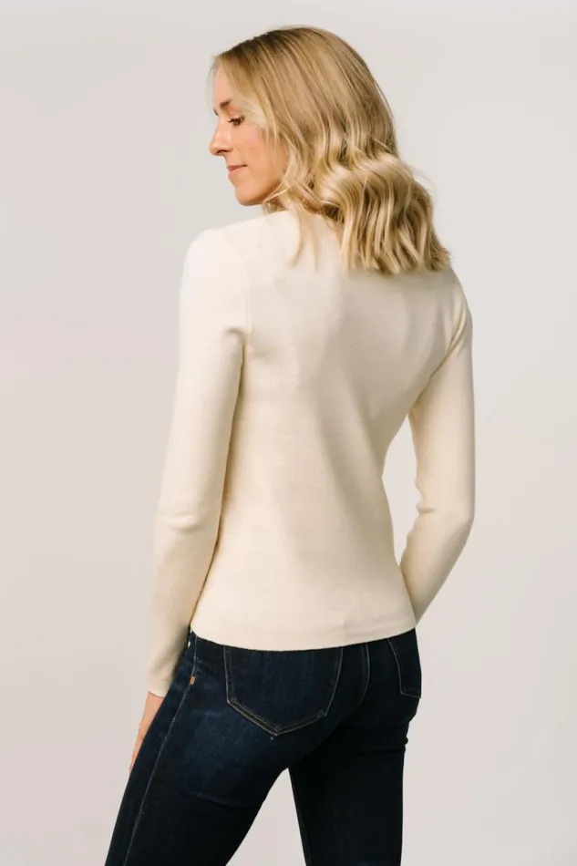 Women Lewis Knit Sweater Top Cream Baltic Born Blouses and Shirts Women Lewis Knit Sweater Top Cream Baltic Born Blouses and Shirts