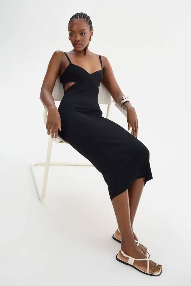 Women LIDIA Midi Knit Dress Black LAMARQUE Dresses Women LIDIA Midi Knit Dress Black LAMARQUE Dresses