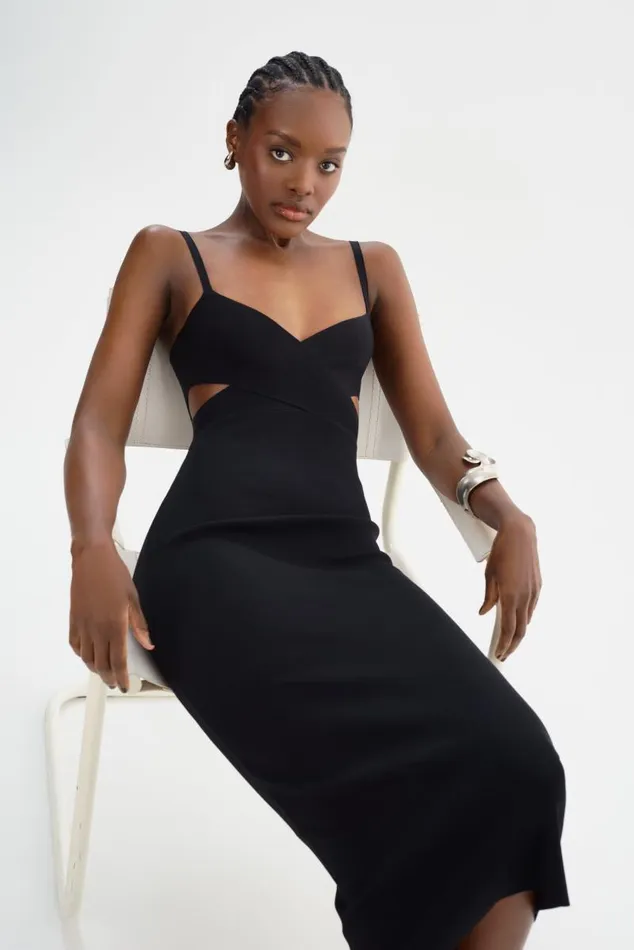 Women LIDIA Midi Knit Dress Black LAMARQUE Dresses Women LIDIA Midi Knit Dress Black LAMARQUE Dresses
