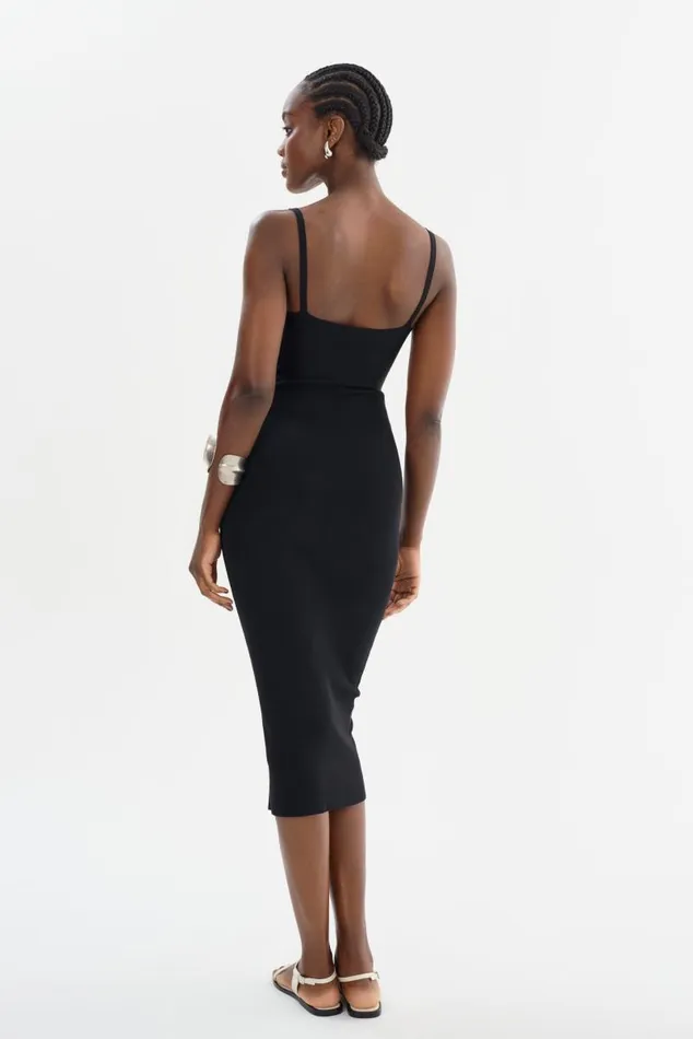 Women LIDIA Midi Knit Dress Black LAMARQUE Dresses Women LIDIA Midi Knit Dress Black LAMARQUE Dresses