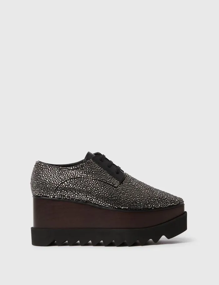 Women Limited Edition Elyse Crystal Platforms Crystal Black Stella McCartney Wedges