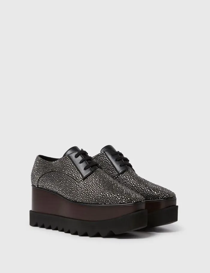 Women Limited Edition Elyse Crystal Platforms Crystal Black Stella McCartney Wedges Women Limited Edition Elyse Crystal Platforms Crystal Black Stella McCartney Wedges