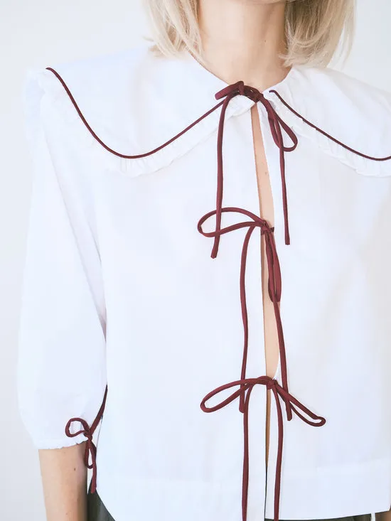 Women Lisa Says Gah Airi Blouse White Tops
